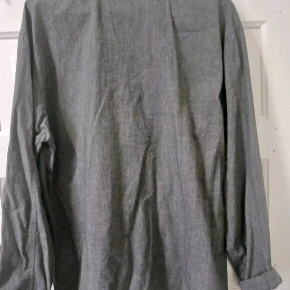 Womans Calvin Klein Medium Black Heather Long Sleeve Button Up Shirt - Picture 5 of 5